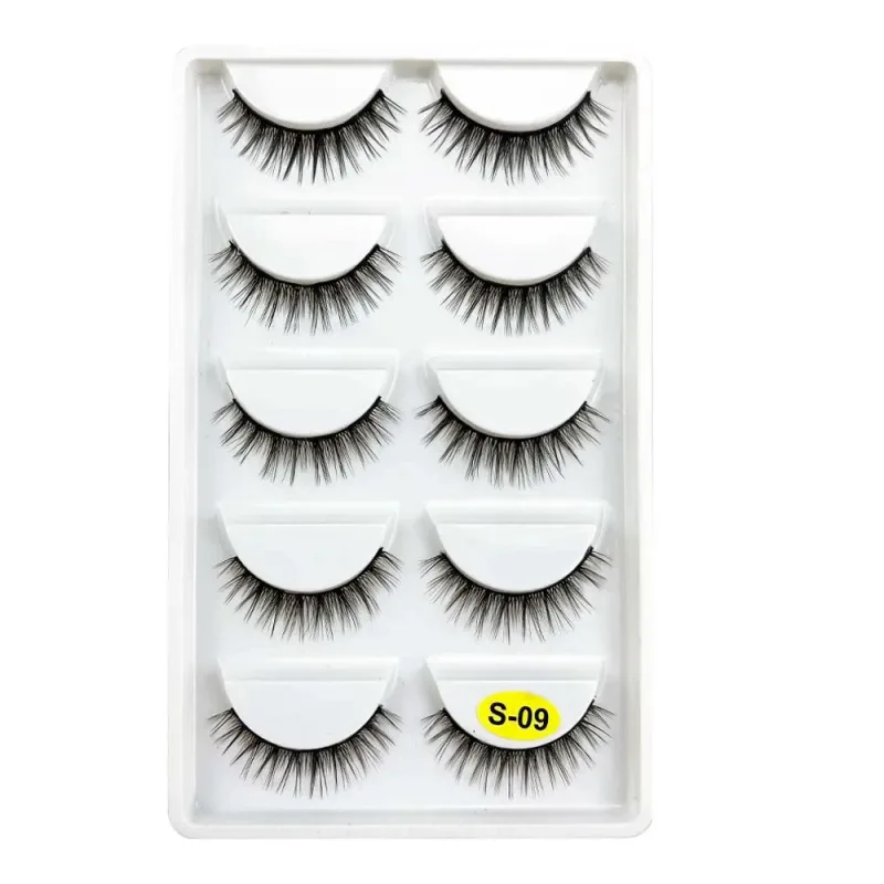 5 Pairs S03 Natural Looking 3D Mink Fake Eyelashes Makeup Tools Fluffy Style Water Mink Fur False Eyelashes for Eye Makeup
