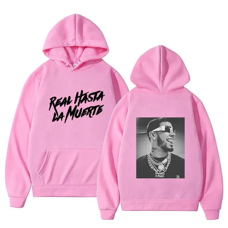 Anuel AA Gedruckt Hoodies Sweatshirt Mantel Real Hasta La Muerte lässige Trainingsanzug Kostüm Männer Frauen Kleidung Anime Pullover Hoodie