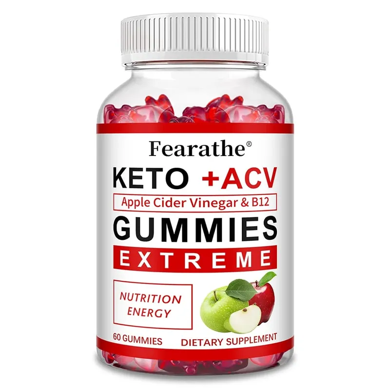 Fearathe Slimming Keto Żelki z octu jabłkowego uzupełniają utratę wagi Zmniejszają niepokój i stres Wzmacniają układ odpornościowy