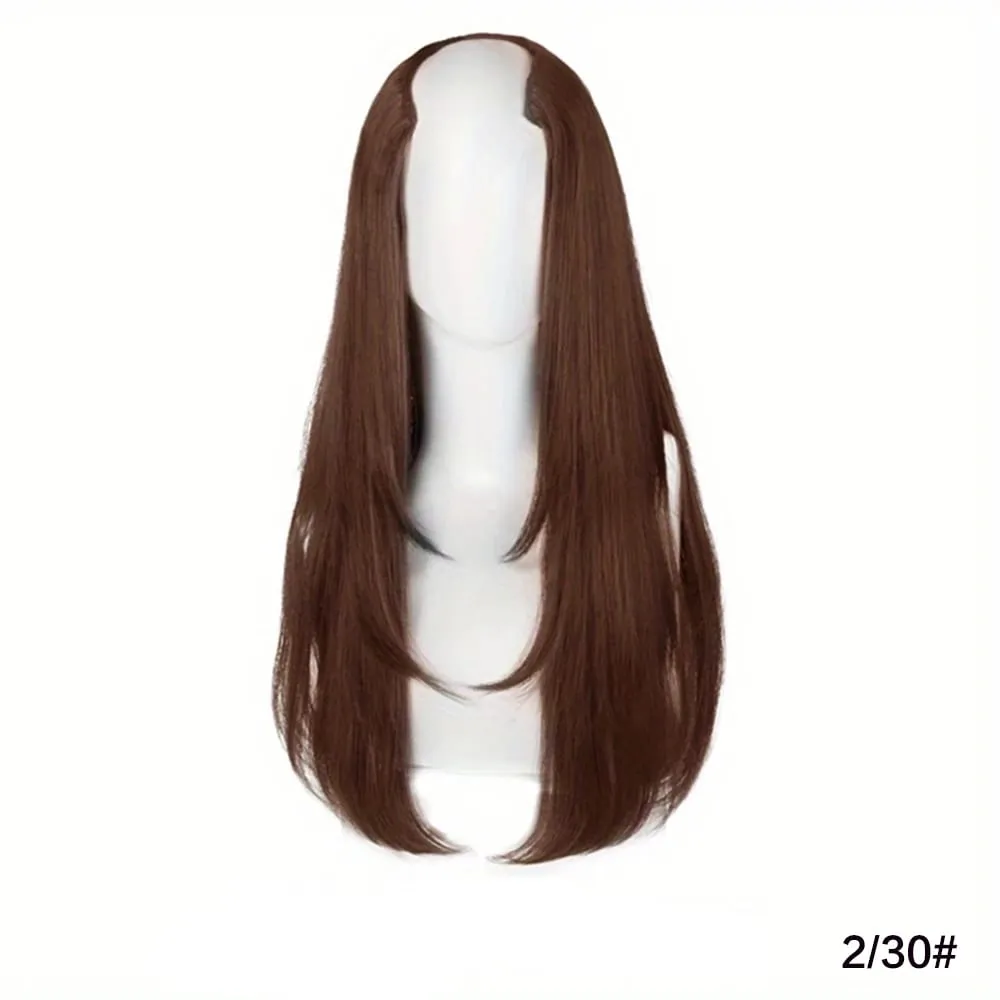 18/22/24Inch Women's Synthetic Long Hair Styling Long Hair Synthetic Wigs Layered Hair Extensions Top of the Head Increase Hair