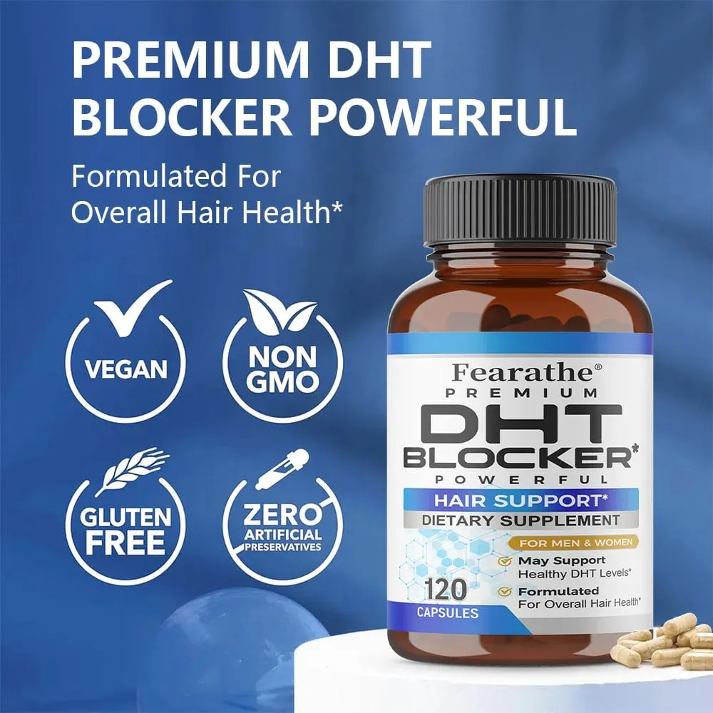 DHT Blocker Powerful Saw Palmetto and Biotin Hair Growth Supplement Promotes Hair Growth Strengthens Hair and Scalp