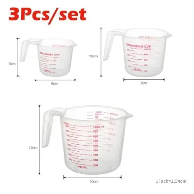 Kusina Food Grade 0.25L 0.5L 1L Plastic Tip Mouth Pot Ibuhos ang Spout Clear Measuring Cup Household Baking Scale Cup Tool sa Kusina