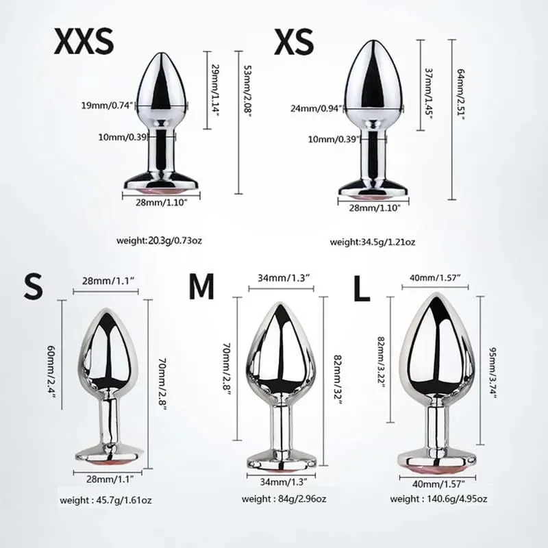 5 Sizes Metal Anal Plug Butt Plug Sex Toy Butt Toy for Women Men Couples Gay Adult Game Masturbator Anal Diamond Sex Shop