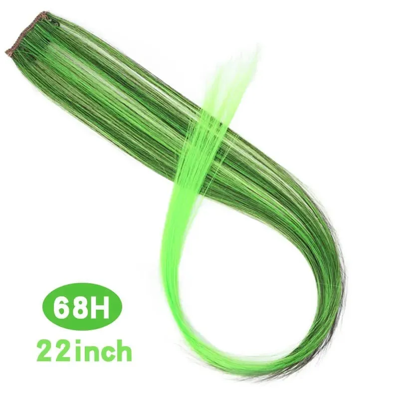 Fashion Color Hair Pieces Hanging Ear Dye Hair Extensions Color Strips One Clip Long Hair Extensions for Woman Daily Use