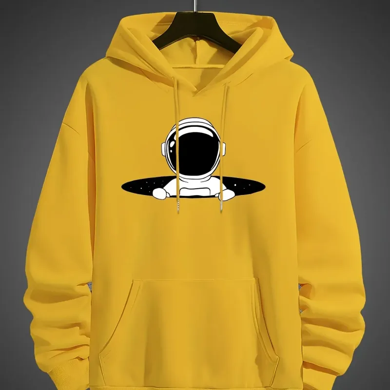 2025 New Winter Casual Men's Loose Fleece Warmth Hooded Sweatshirt Fashionable Trendy Casual Multi-purpose Walkaround 2D Hooded