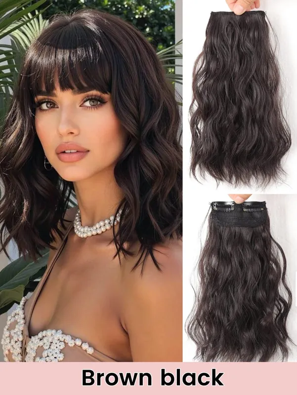 Synthetic Invisible Seamless Hair Pads Clip In One Piece Increase Hair Volume Hair Extensions Top Side Cover Hairpiece