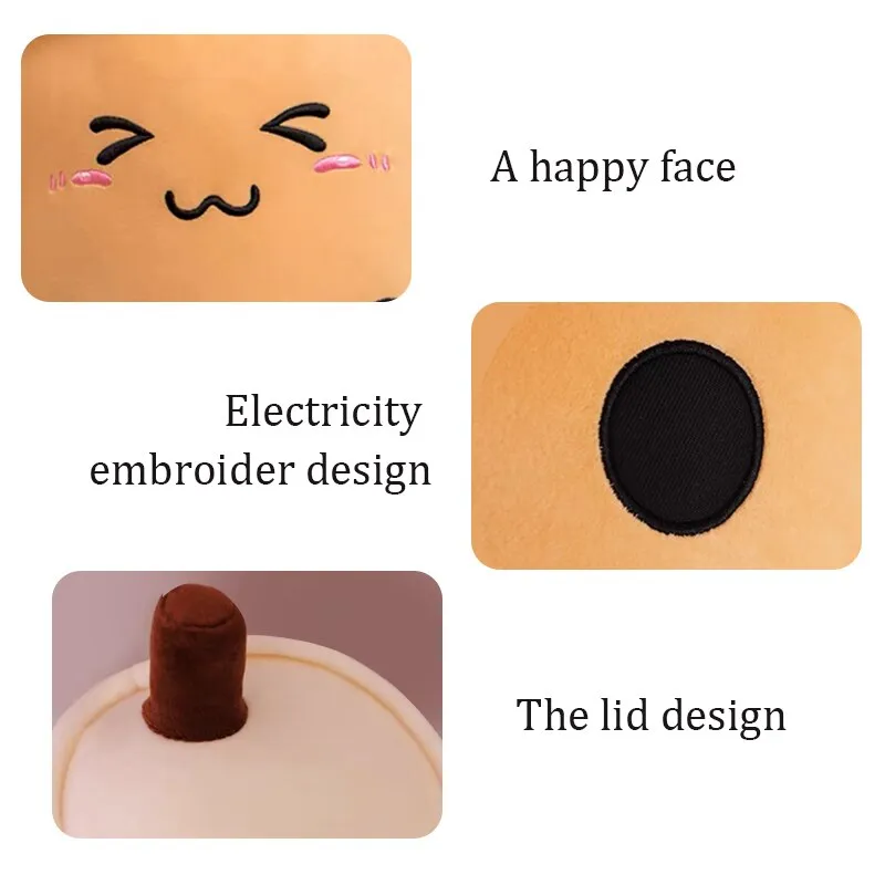 Roztomilý plněný Boba Plyšový Bubble Tea Skutečný Bubo Food Hrnek na mléko Plyšový polštář Měkký Kawaii Plyšové hračky Dárky pro děti Dospělý 24CM~