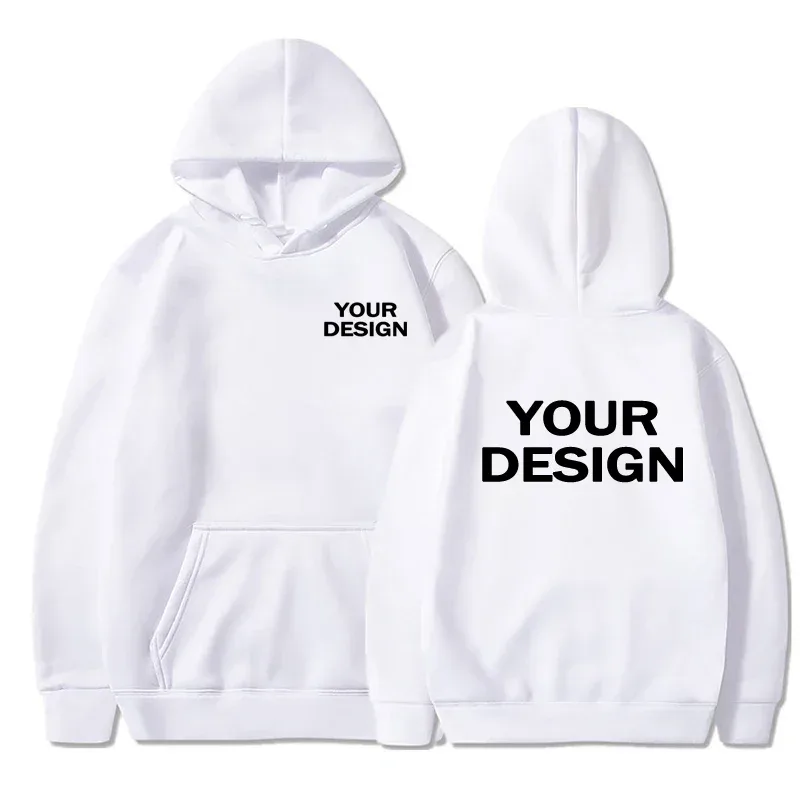 Customized printed men's and women's hoodies, loose casual solid color hoodies, personalized street long sleeved sweatshirts