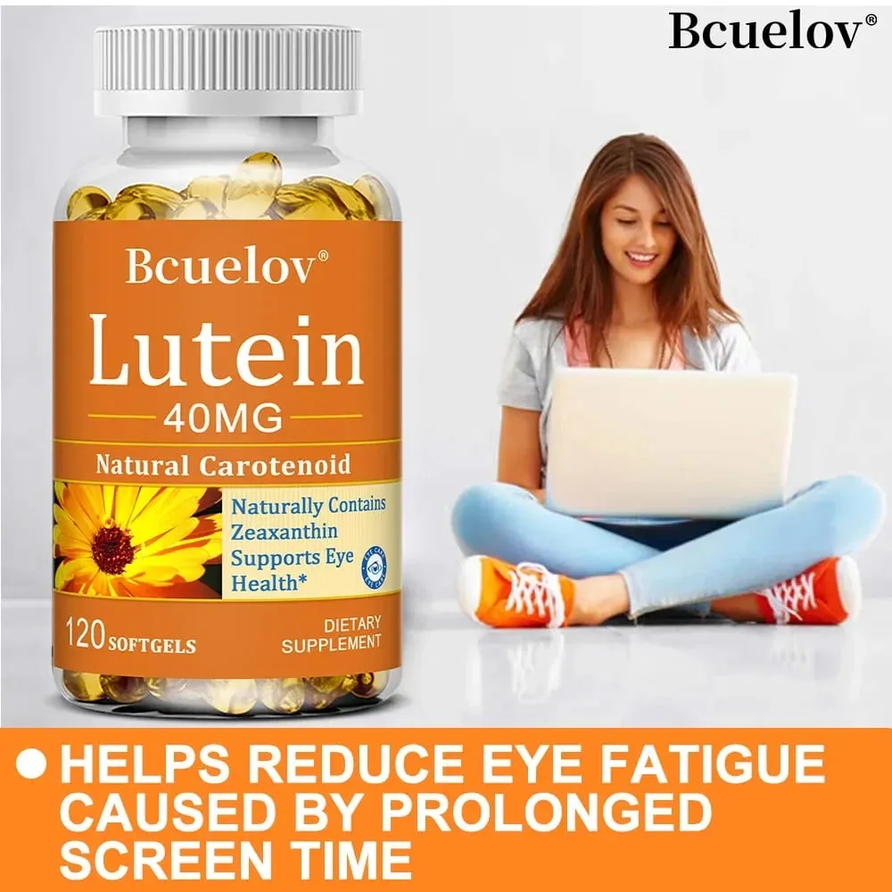 Natural Lutein 40 Mg Antioxidant Eye Health Supplement Improves Dry Eyes Promotes Vision and Eye Health Non-GMO