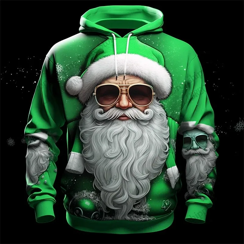 Christmas Mens Santa Claus 3d Print Hoodies Men Women Fashion Sports Outdoor Hoodie Sweatshit Unisex Coat Men Clothing Oversized
