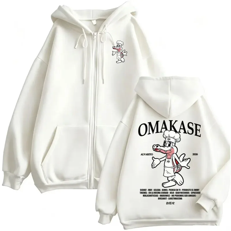 Omakase Alvaro Diaz Tour Zip Up Hoodies Men Women Harajuku Classic Retro Jacket Sweatshirt Coats Casual Bodywarmer Zipper Hoodie
