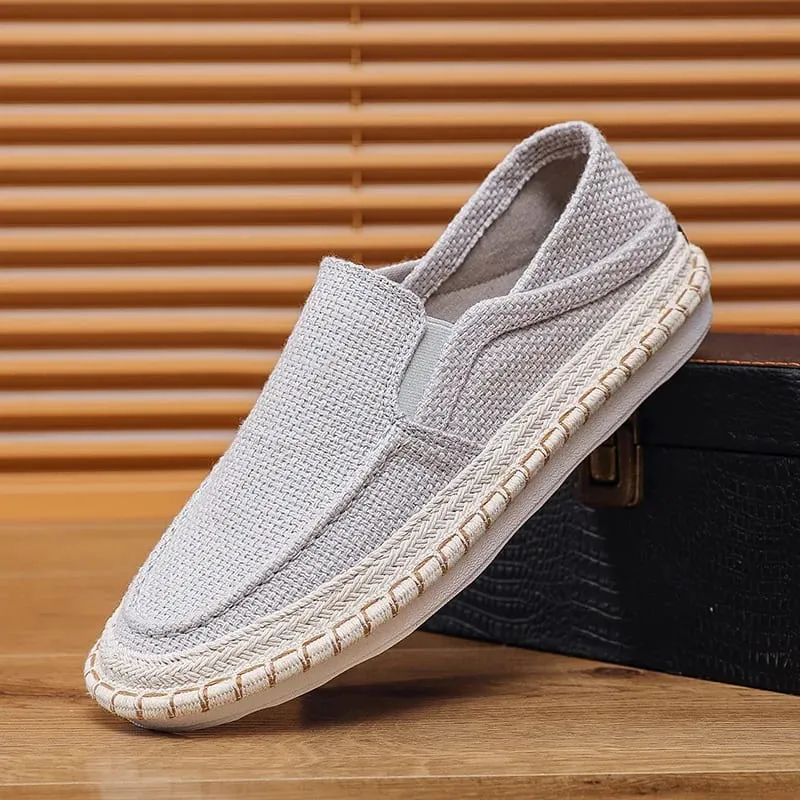 Summer Casual Loafers Men Breathable Slip on Urban Shoes Men Classic Linen Canvas Sneakers Male Light Flats Lazy Shoes Кроссовки — image 2