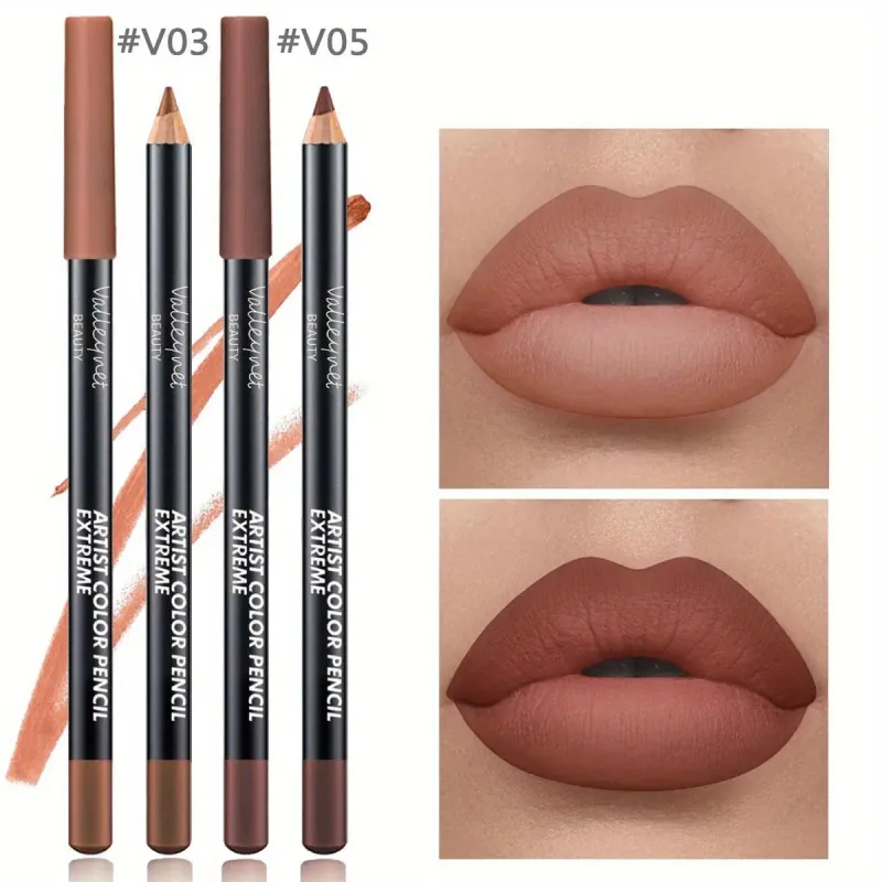 2pcs Lip Liner Makeup Duo:long-lasting waterproof Matte Formula Is Gentle on Sensitive Skin and Ideal for Light Beige Tones