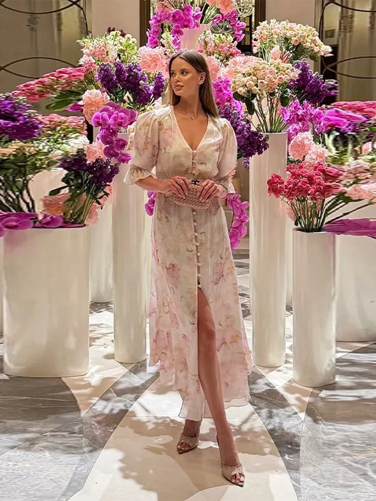 Women Dress Color Blocking Maxi Sleeveless Dresses Scarf Slimming Side Slit Long Dress Elegant Beach Vacation Party Outfit Lady