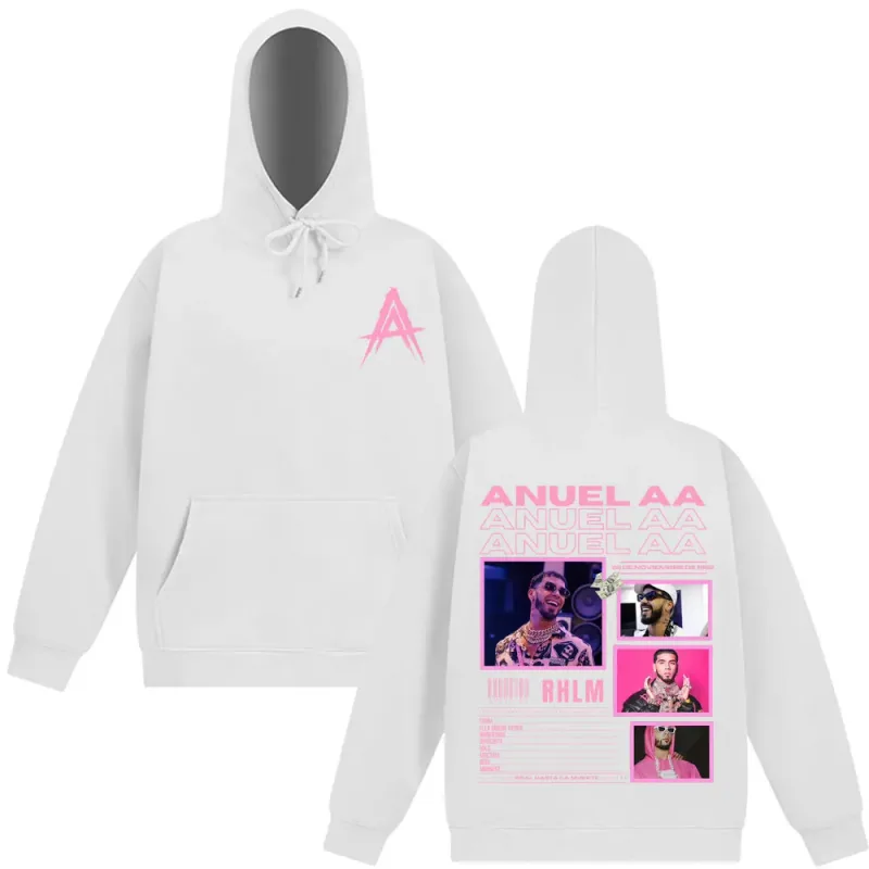 Rapper Anuel AA Album 2025 Graphic Hooded Sweatshirts Men Women Hip Hop Gothic Autumn Winter Pullover Casual Classic Sportswear