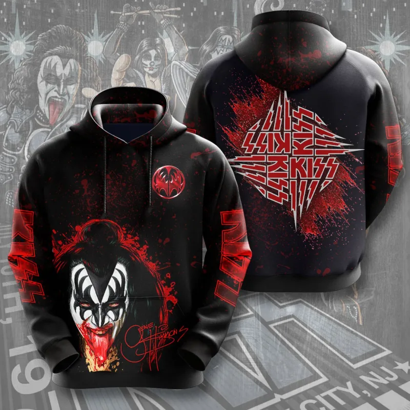 2026 Hot Rock Kiss Hoodies 3D Printed Men Women Funny Long Sleeve Sweatshirt Shirt Street Man Hoodies Tops Y2k Hoodies