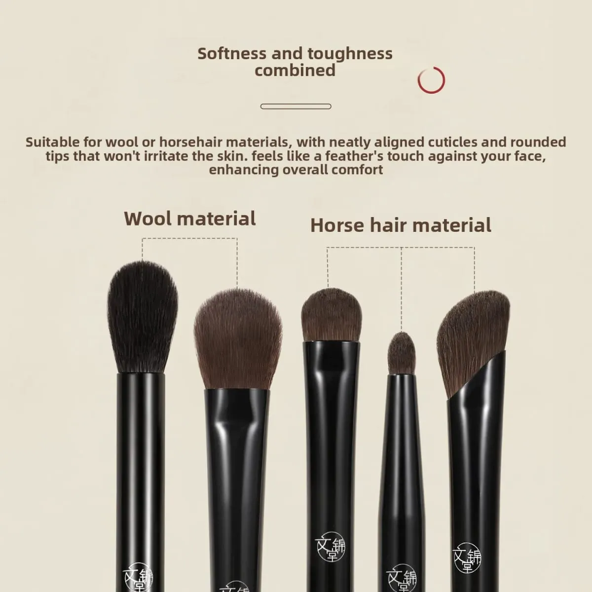 Walnut Wood 8Pcs Animal Hair Makeup Brush Set Fluffy Blush & Eyeshadow Foundation Blending Detail Makeup Brushes Cosmetic Tool