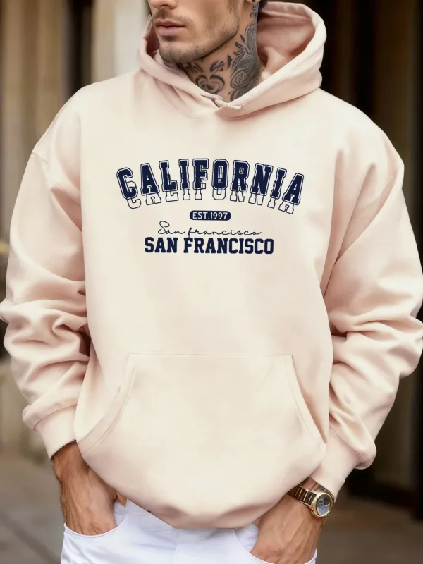 California San Francisco Est 1997 Print Soft Loose Hoodies Fleece Autumn Sportswear Men'S Sport Jogging Sweatshirts Comfy Tops