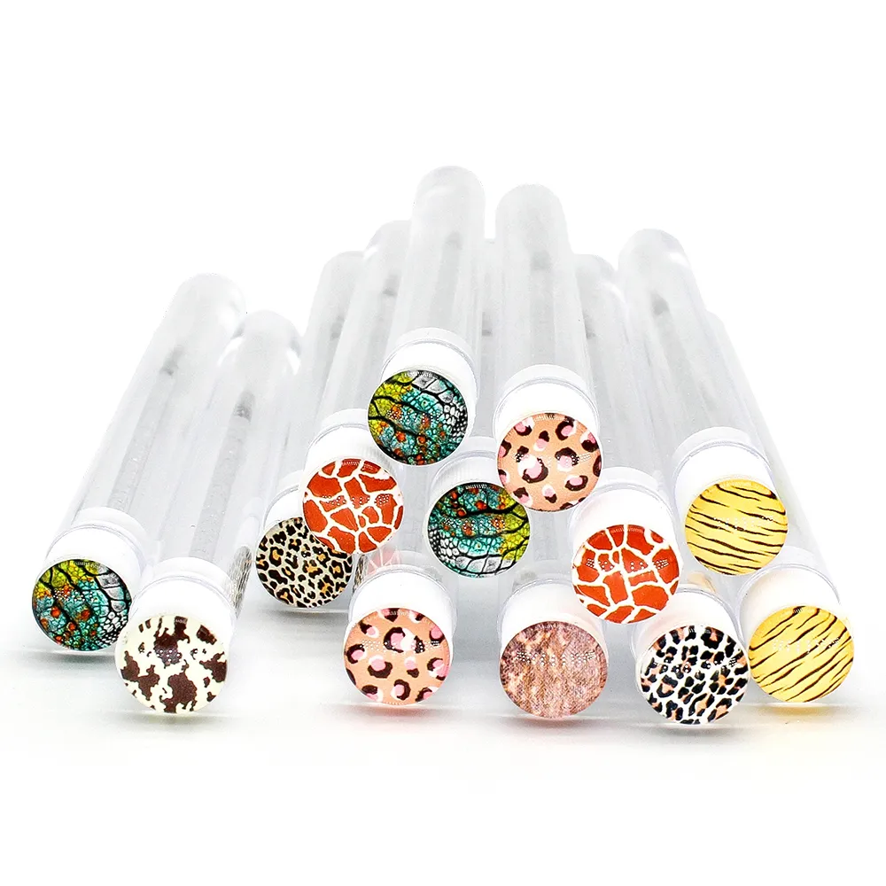 10/50pcs Leopard Style Reusable Makeup Brushes Tube Eyelashes Eyebrow Brush Replaceable Brushes Dust-proof Make Up Tools