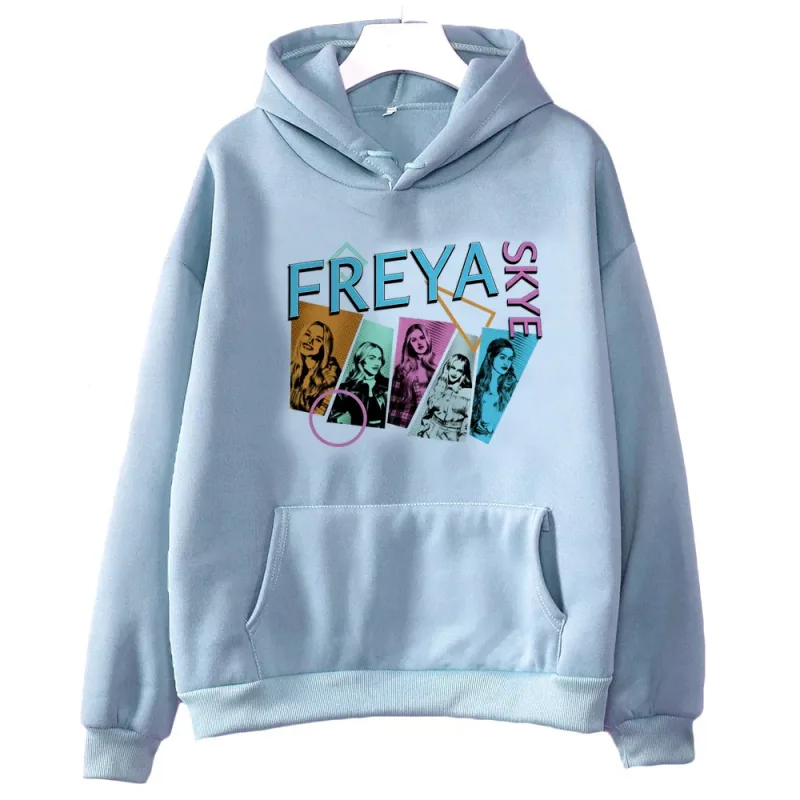 Freya Skye 2000s fashion hooded sweatshirt - Women's loose fit - Men's version. Cutecore. Suitable for both men and women.