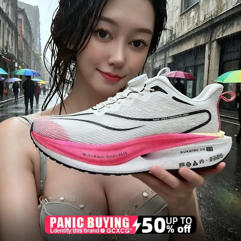 Men Running Shoes Carbon Board Speciality Marathon Sports Breathable Lightweight Women's Comfortable Athletic Nonskid Sneakers