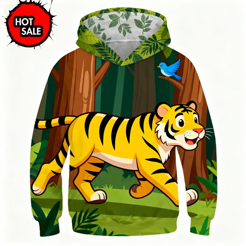 Fashion Animal Tiger Wolf 3D Printed Hoodies For Man Women Hooded Oversized New In Jackets Sweatshirts Man Tracksuit Coat Tops