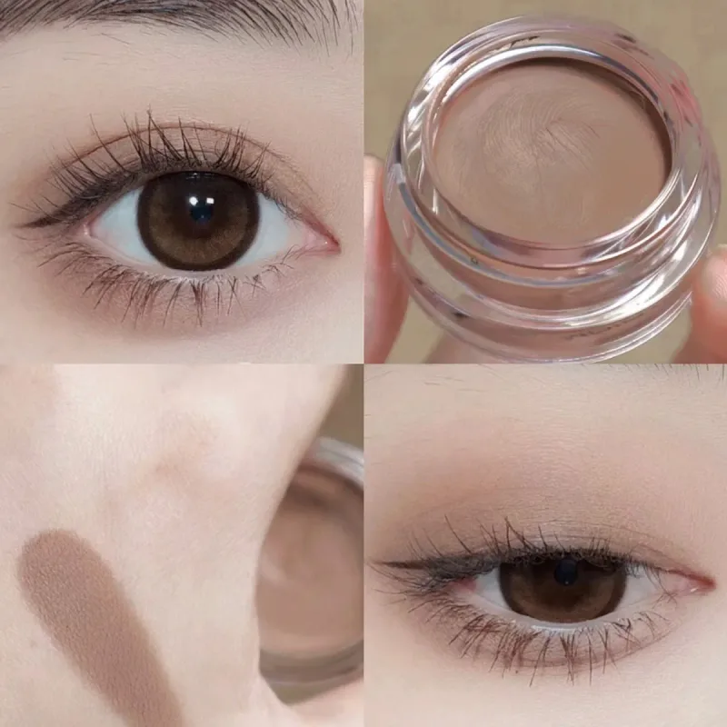 Matte Nude Eyeshadow Cream Waterproof Silky Smooth Eye Shadow Primer Pigment Pink Brown Long Lasting Monochrome Peach Eye Makeup