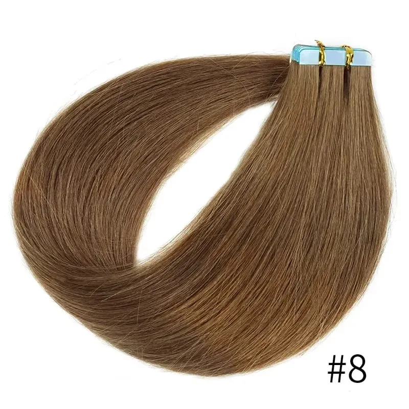 Doreen Tape in Hair extensions 100% Human Hair Material 16 to 24 inch 50g/set Natural Black Hair Extensions Real Human Hair