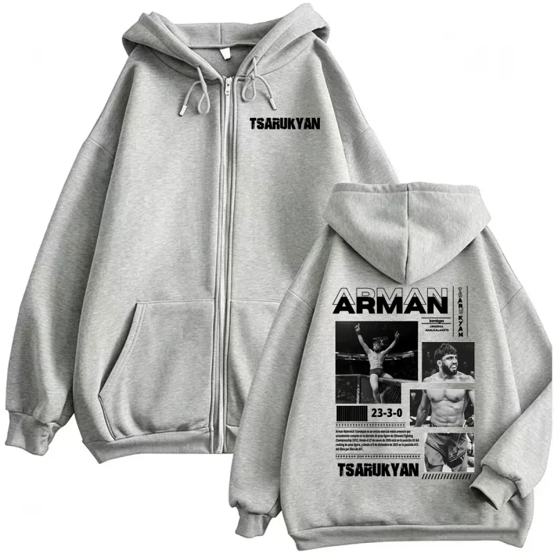 Arman Tsarukyan Ahalkalakets Fan Gifts Sudadera Chaqueta Ropa de Hombre Sudaderas clásicas con Cremallera Casual Manga Larga Cardigan Abrigos