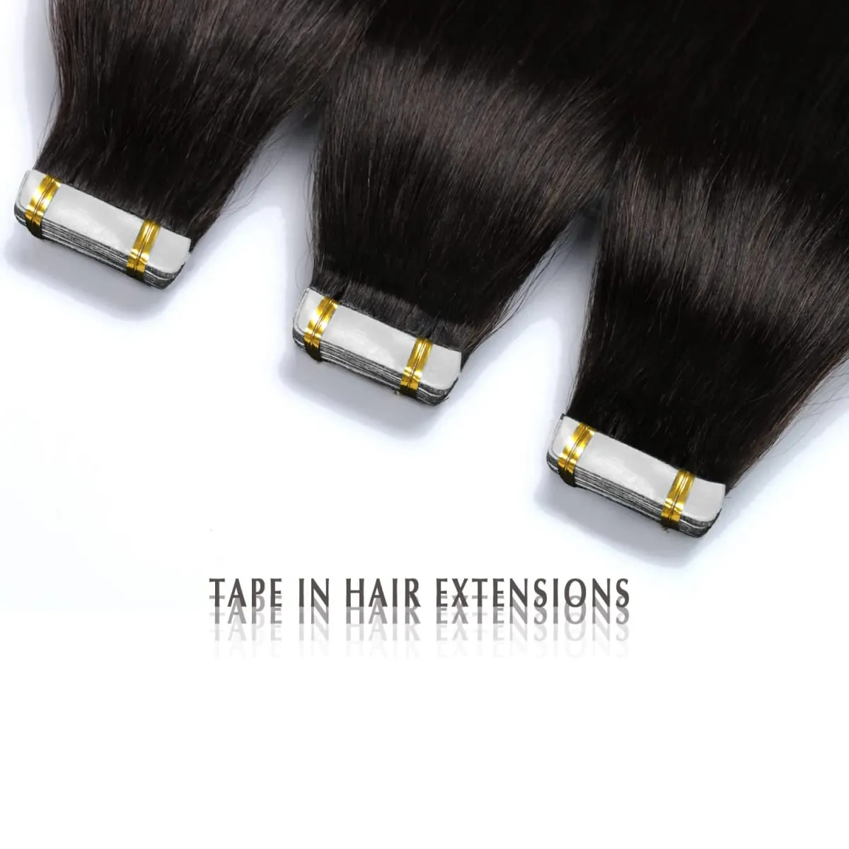 18 Inch Natural Black #1B Tape In Human Hair Extensions Remy Silky Straight Seamless Skin Weft 20Pcs 50G Tape Ins Hair For Wedding Daily Use — image 3