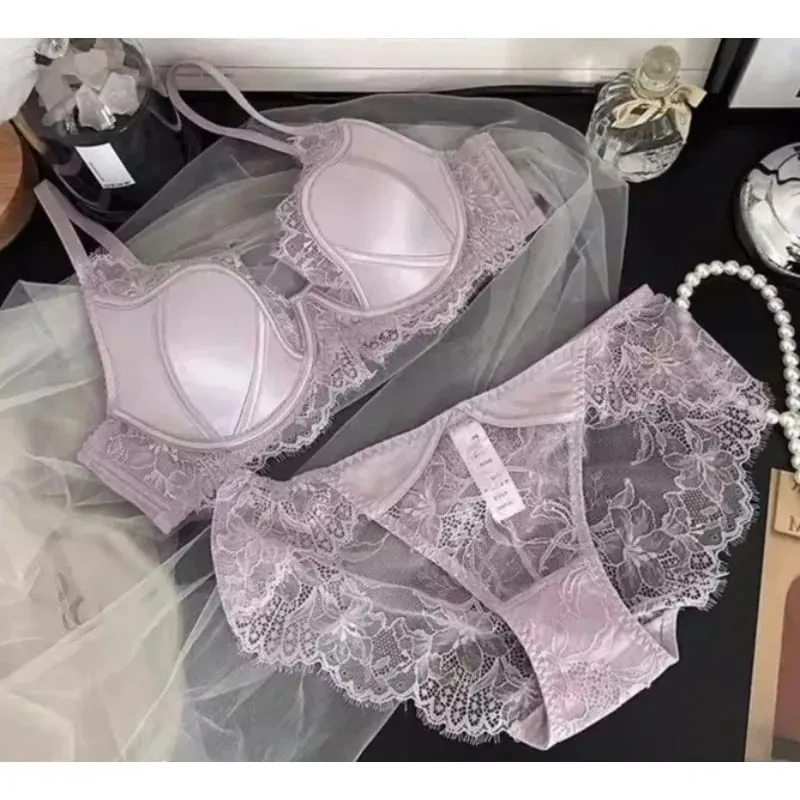 Black Purple French Lace Lingerie Full Bust Minimizer Bra Reduce Breast Size Lift Shape Prevent Sagging Sexy Push Up S-XL 32-38