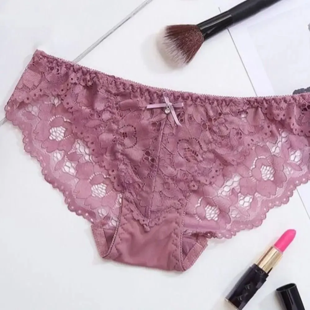 Fashion Mesh Lace Flower Bra Bowknot Low Waist Push Up Bra Women Non Slip Lingerie Bra Panties Set Girl