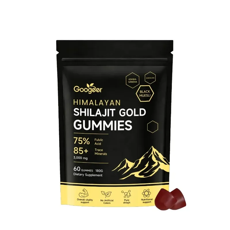 A Himalayan Shilajit Gold 60 gumicukor ásványi anyag formula támogatja az energianövelést és a test vitalitását, természetes étrend-kiegészítő