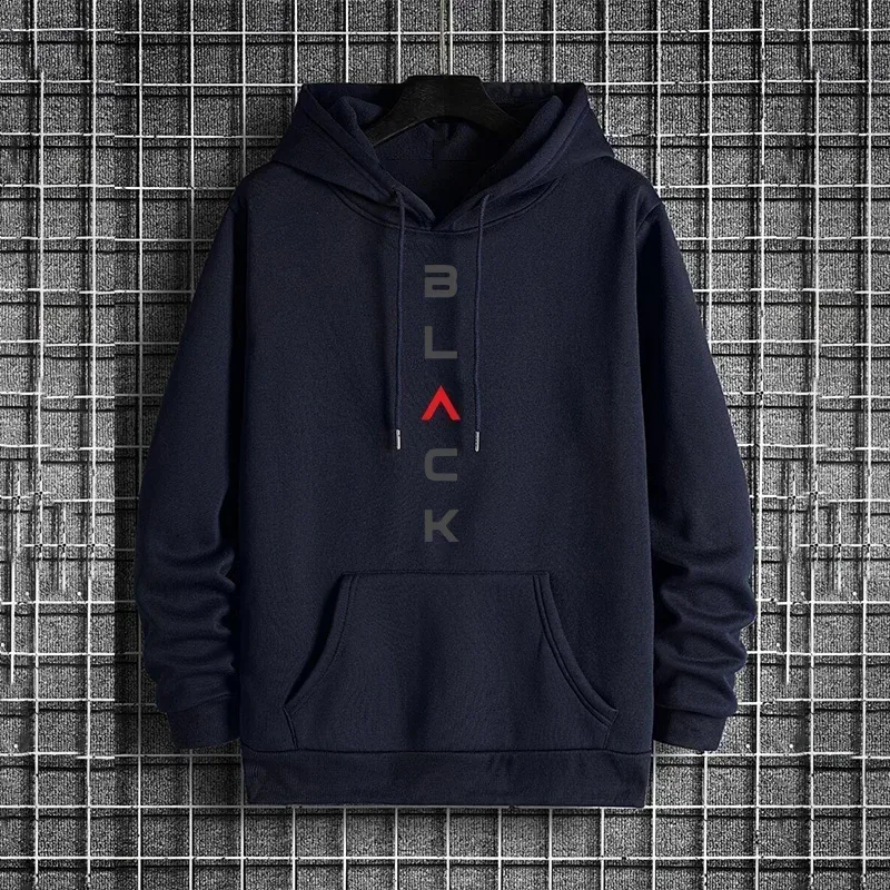 Preto carta impressão hoodies para o homem outono inverno venda quente de alta qualidade moletom com capuz casa ao ar livre casual esporte quente pulôver