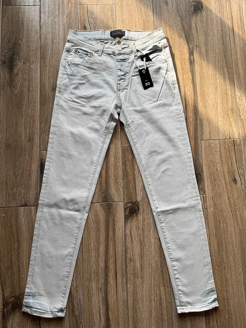 Men's Distressed High Street School Boys Fashion American Style Stretch Skinny Fit Ripped Jeans