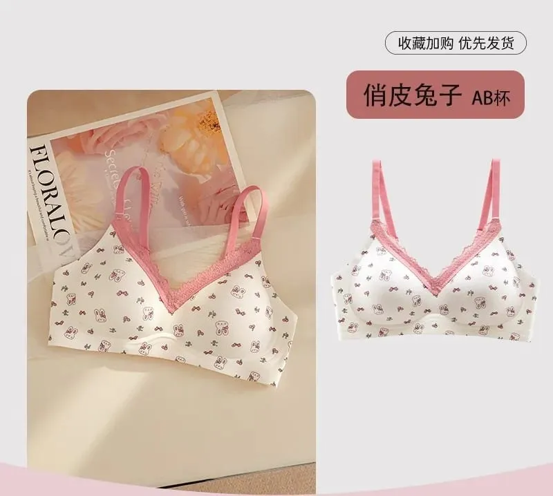 Purely desirable French-style floral lace lingerie for women with small busts designed to enhance the bust gather side breasts