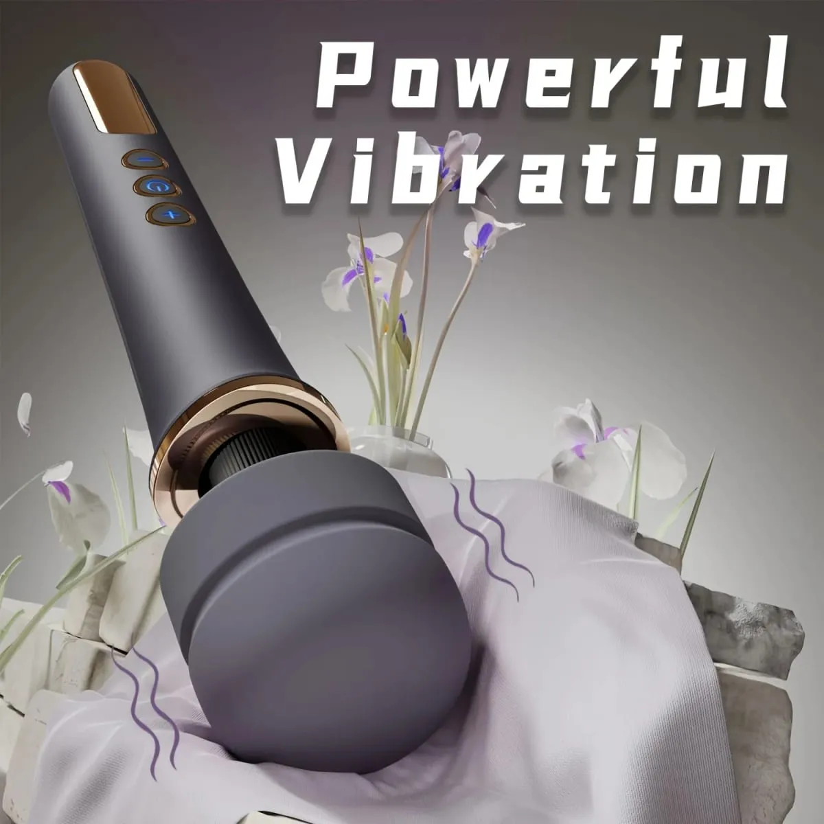 10 ความเร็วที่มีประสิทธิภาพไร้สายแบบใช้มือถือ Magic Wand Vibrator สำหรับผู้หญิง Big Vibrator เครื่องนวดสำหรับ G Spot Clitoris Stimulator Sex Toy