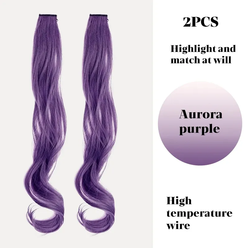 Color synthetic highlighting curly hair extension piece wig woman hanging ear dyeing pair heat-resistant wig piece