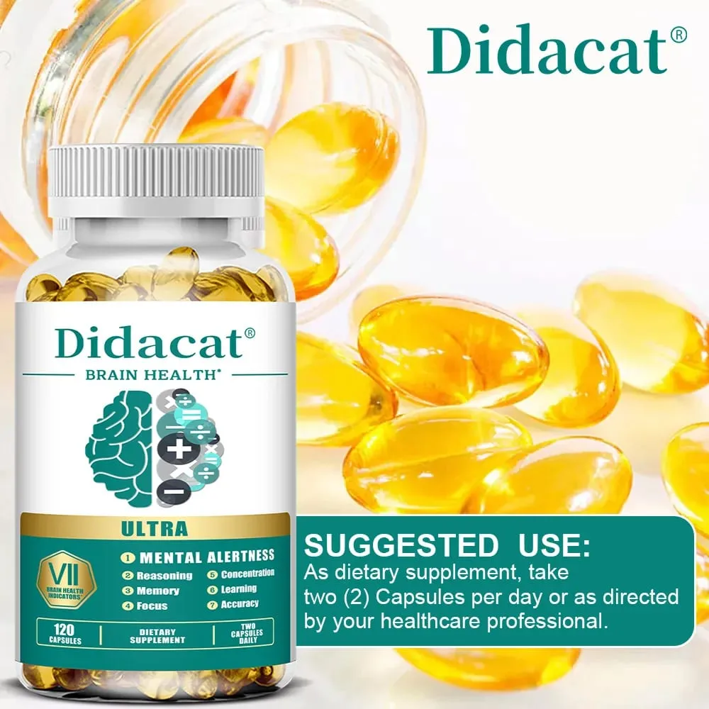 Phosphatidylserine Capsules - with Vitamins B6 and B12 Enhance Memory and Concentration Refresh The Mind Support Energy