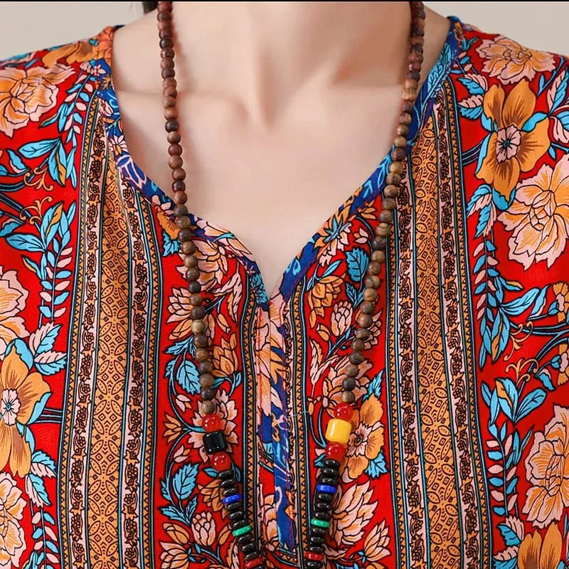 New Fashion 2026 Casual Summer Clothes Dresses For Women Vintage Dress V-neck Fashion Plus Size Women Clothing — image 6
