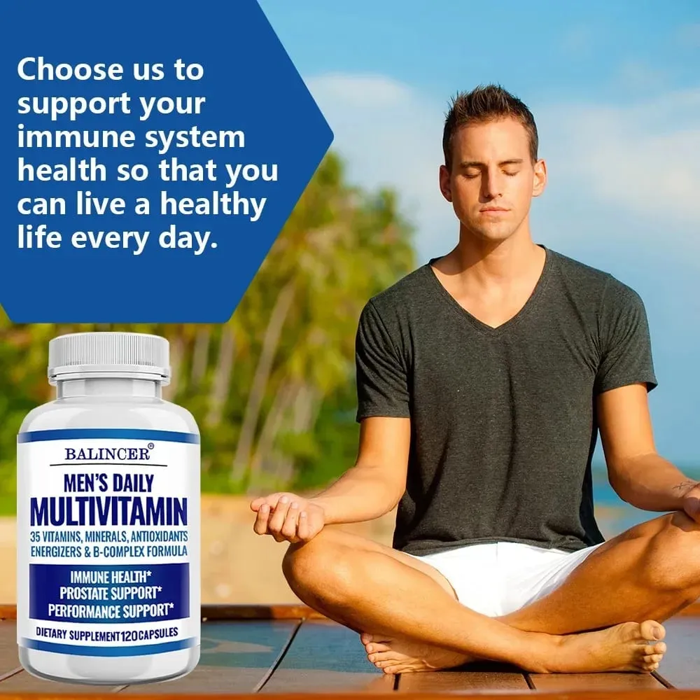 Men's Multivitamin - Improves Bone Strength Supports Energy & Endurance Enhances Cognition Supports Brain Eye and Heart Health