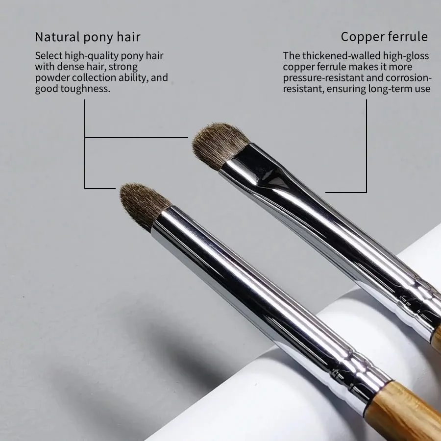 Kuas Eyeshadow Detail Tepat Kuas Rias Eye Shadow Alat Rias Rambut Kuda Poni Alami yang Lembut