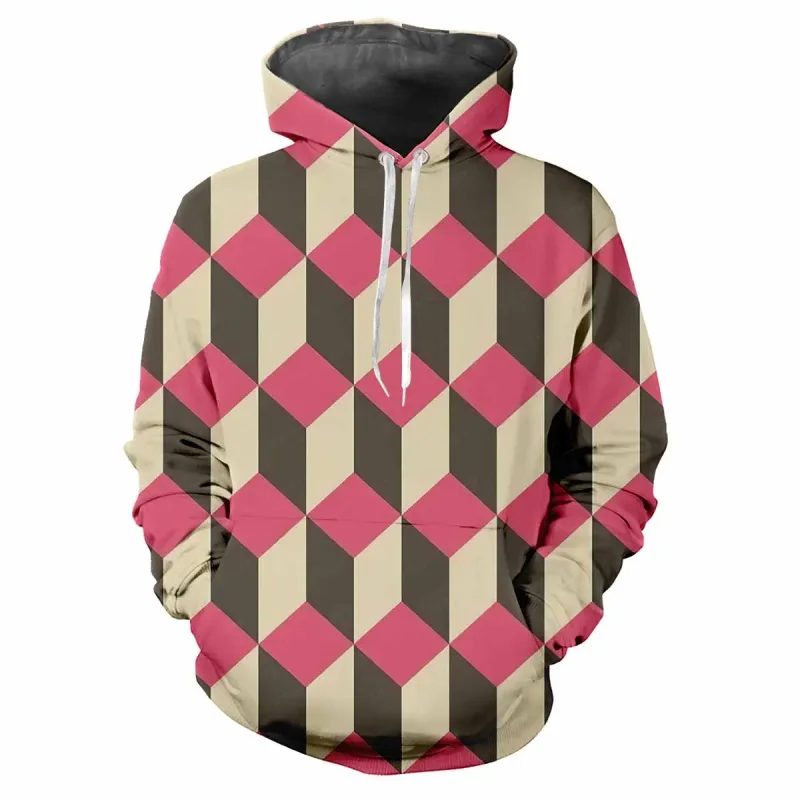2024 moda minimalista cuadros 3D impreso hombres Tops Casual suave comodidad elegante sudaderas con capucha para hombres personalizar deportes al aire libre Sudadera con capucha