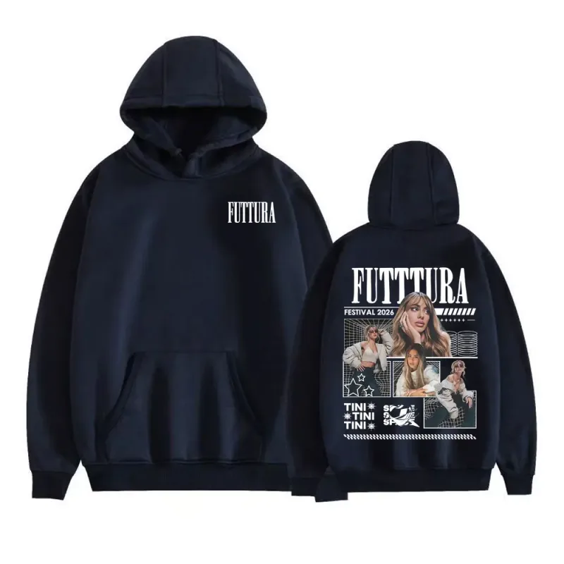 Tini Stoessel Futtura Album 2026 Merch Hoodies Men Women Clothing Vintage Aesthetic Sweatshirt Cozy Fleece Long Sleeve Pullovers
