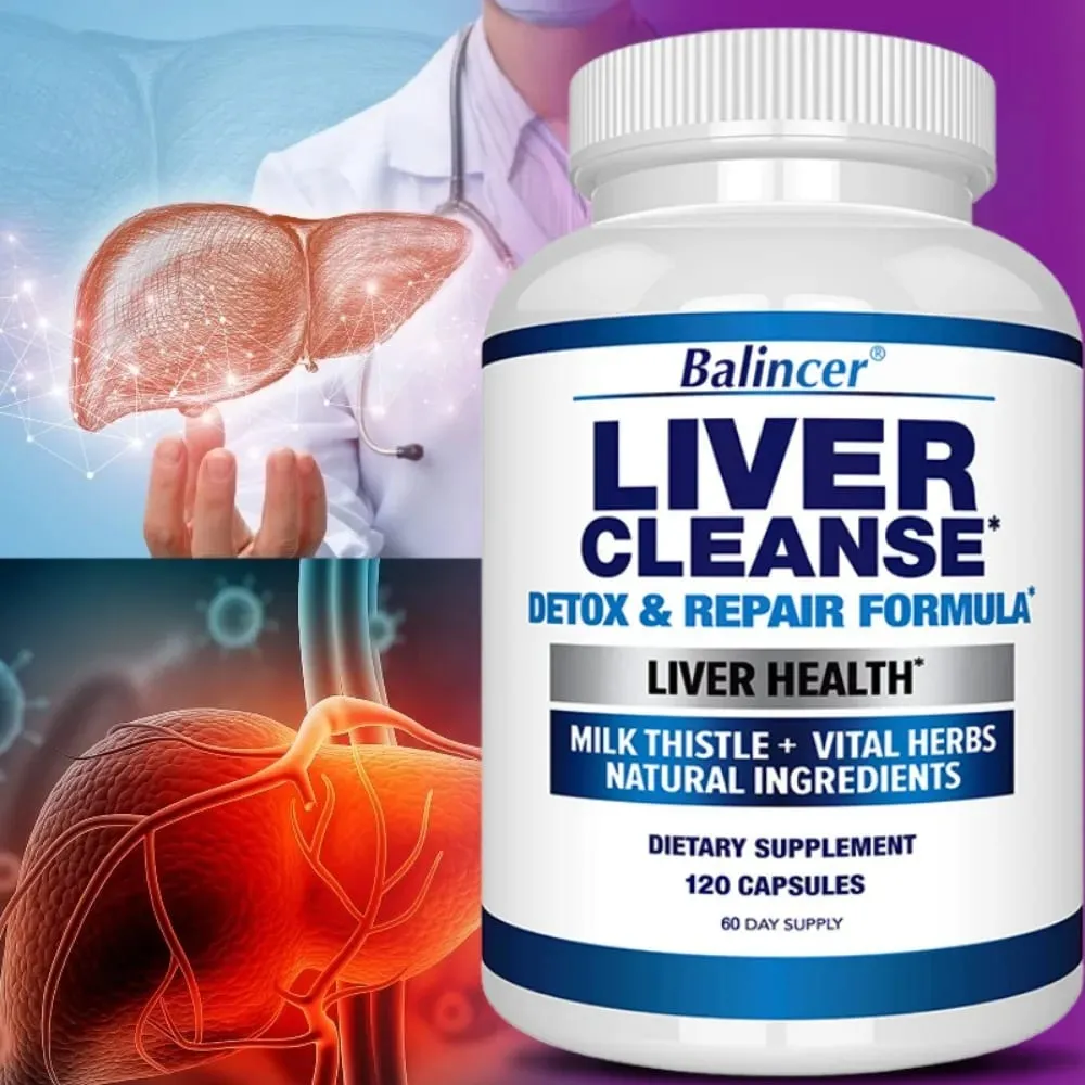 Liver Cleanse Detox & Repair Fatty Liver Formula - Milk Thistle Silymarin Artichoke Extract Dandelion - Liver Health