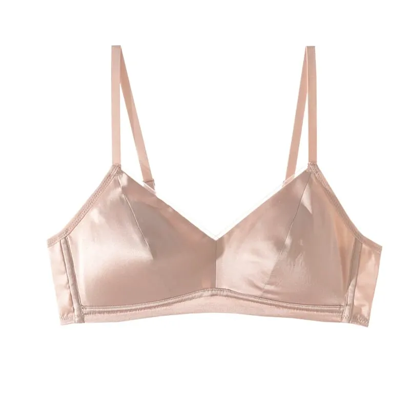 SuyaDream Women Silk Bra Set 93%Silk 7%Spandex Thin Mold Cup Wire Free Underwears 2023 Comfortable Intimates White Black — image 8