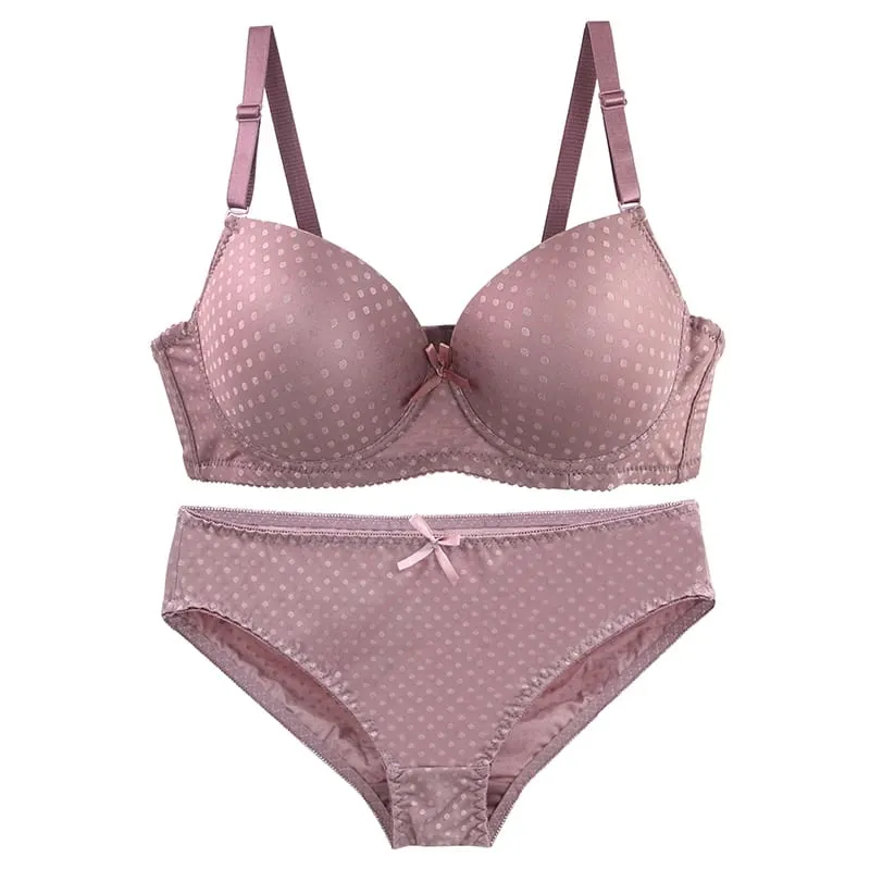 DaiNaFang Women Lace Shaping BCD Cup Bra Set Thin Mold Cup 3 Rows Hook Back Anti Armpit Fat Push Up Lingerie