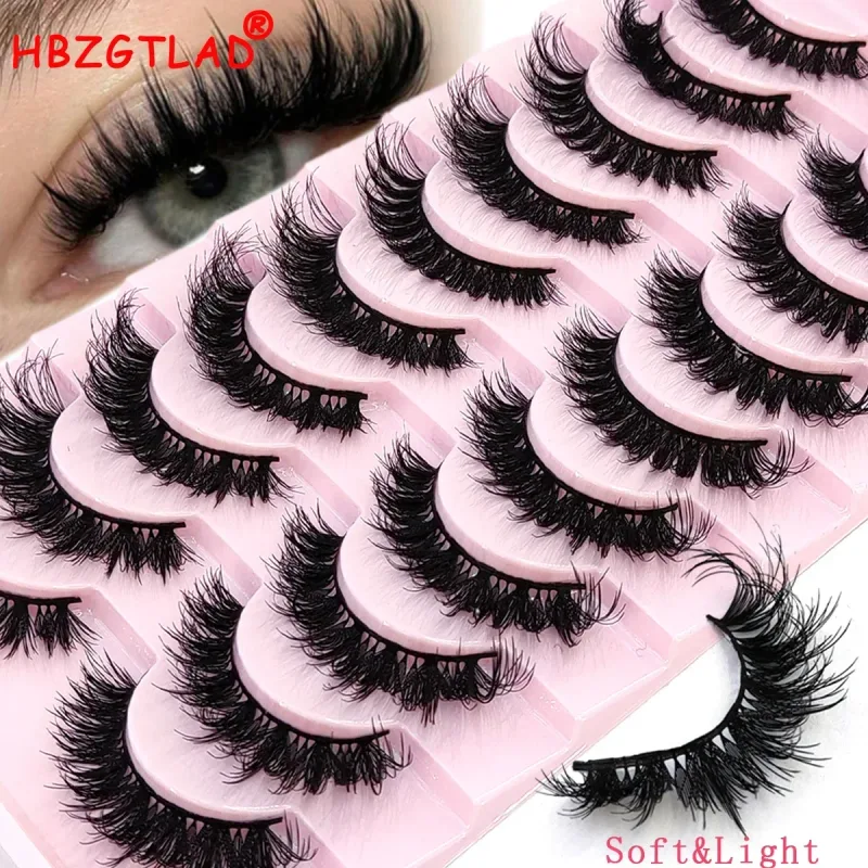 New Cat Eye Lashes 5/7/10 pairs 3D Faux Mink Eyelashes Winged Fluffy Fake Lashes Soft Natural long Full Strip Lash Make