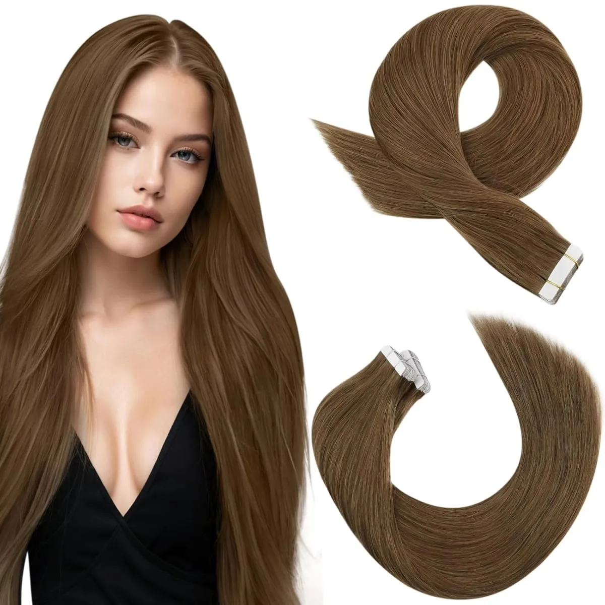 [Nova cor] fita de brilho completo em extensões de cabelo humano brasileiro remy extensões de cabelo reto 20 peças 50g para mulheres