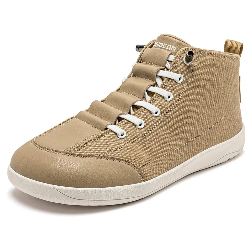Mid-Top Canvas Boots Unisex Barefoot Wide Width Minimalist Shoes Zero-Drop Trail Running Sneakers